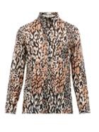 Matchesfashion.com Saint Laurent - Leopard-print Cotton-blend Crinkle-georgette Shirt - Mens - Black Brown