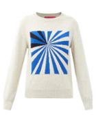 Matchesfashion.com The Elder Statesman - Odd Space Race Cashmere Sweater - Womens - White Multi