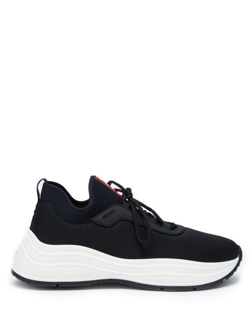 Matchesfashion.com Prada - Exaggerated Sole Mesh Trainers - Mens - Black