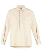 Saint Laurent Point Collar Half-button Shirt