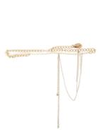 Matchesfashion.com Marine Serre - Faux-pearl And Shell Metal Chain Belt - Womens - Gold