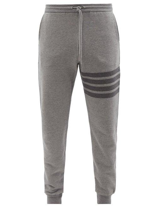 Thom Browne - Striped Cotton Track Pants - Mens - Grey