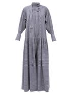 Matchesfashion.com Palmer//harding - Kapori Striped Cotton Dress - Womens - Navy White