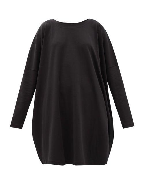 Eskandar - Pima Cotton Long-sleeved T-shirt - Womens - Black