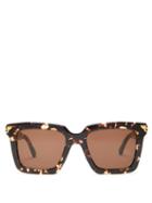Matchesfashion.com Bottega Veneta - Square Acetate Sunglasses - Womens - Tortoiseshell