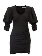 Self-portrait - Puff-sleeve Crepe Mini Dress - Womens - Black