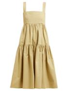 Matchesfashion.com Three Graces London - Cosette Cotton Dress - Womens - Green