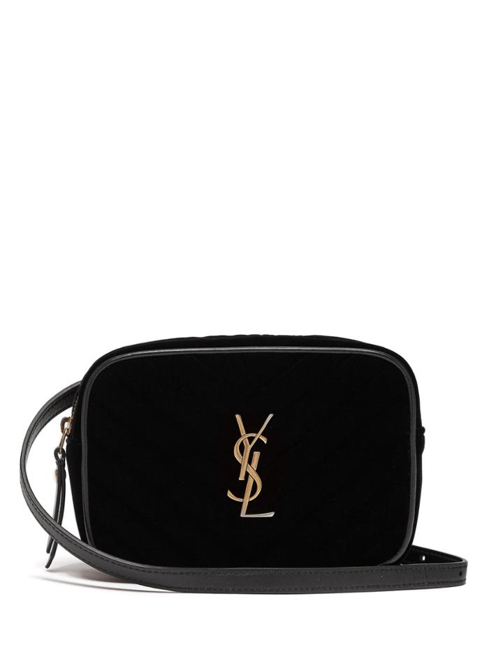 Saint Laurent Lou Quilted-velvet Belt Bag
