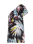 Mara Hoffman Xylophone Black-print One-shoulder Linen Dress