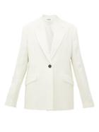 Matchesfashion.com Jil Sander - Single-breasted Crepe Jacket - Womens - Ivory