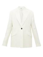 Matchesfashion.com Jil Sander - Single-breasted Crepe Jacket - Womens - Ivory