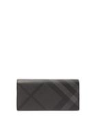 Matchesfashion.com Burberry - London Check Grained Leather Wallet - Mens - Black Grey