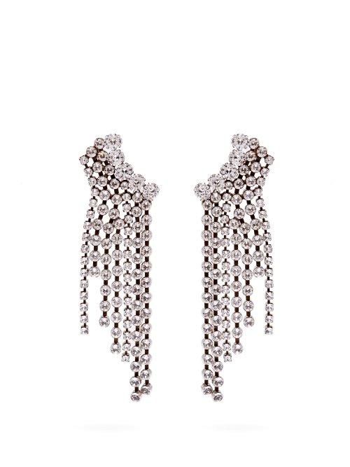 Matchesfashion.com Isabel Marant - Crystal Embellished Cascade Earrings - Womens - Silver