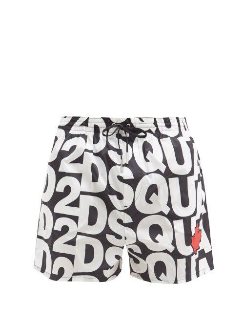 Matchesfashion.com Dsquared2 - Logo-print Shell Swim Shorts - Mens - Black White