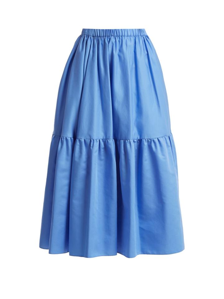 Stella Mccartney Tanya Tiered Cotton-poplin Midi Skirt