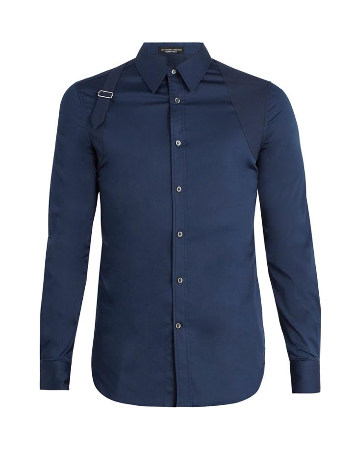 Alexander Mcqueen Harness-detail Stretch-cotton Shirt