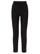 Matchesfashion.com Saint Laurent - High-rise Sequinned Boucl Slim-leg Trousers - Womens - Black Silver