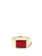 Matchesfashion.com Miansai - Lennox Agate & 14kt Gold-vermeil Ring - Mens - Gold