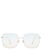 Matchesfashion.com Dior Eyewear - Diorstellaire1 Square Metal Sunglasses - Womens - Pink Multi