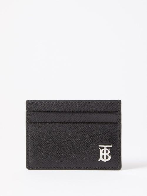 Burberry - Tb-logo Grained-leather Cardholder - Mens - Black