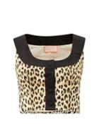 Matchesfashion.com Marta Ferri - X Pierre Frey Animalier Cotton-blend Crop Top - Womens - Animal