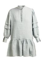 Matchesfashion.com White Story - Willow Linen Mini Dress - Womens - Blue