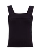 Matchesfashion.com Extreme Cashmere - No.127 Cara Stretch Cashmere Cropped Top - Womens - Navy