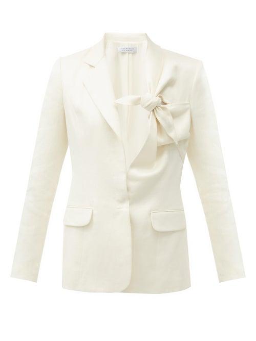 Matchesfashion.com Gabriela Hearst - Oslo Single-breasted Knotted-lapel Jacket - Womens - Ivory