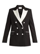 Matchesfashion.com Racil - Audrey Double Breasted Wool Blazer - Womens - Black White