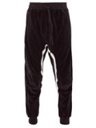 Matchesfashion.com Haider Ackermann - Striped Cotton-blend Velour Track Pants - Mens - Black