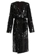 Attico Dara Sequin-embellished Wrap Dress