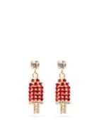 Matchesfashion.com Rosantica - Gelateria Crystal Drop Earrings - Womens - Red Multi