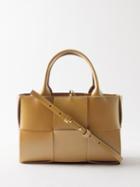 Bottega Veneta - Arco Mini Intrecciato-leather Tote Bag - Womens - Camel