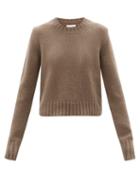 Ladies Rtw Raey - Crew-neck Alpaca-blend Textured Sweater - Womens - Light Brown