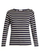 Saint Laurent Button-shoulder Striped Cotton T-shirt