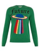 Matchesfashion.com Gucci - Spaceship Intarsia Wool Sweater - Mens - Green