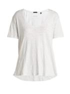 Matchesfashion.com Atm - Boyfriend V Neck Cotton Slub Jersey T Shirt - Womens - Light Blue