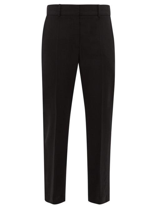 Matchesfashion.com Haider Ackermann - Satin Waistband Slit Ankle Wool Blend Trousers - Womens - Black