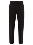 Matchesfashion.com Haider Ackermann - Satin Waistband Slit Ankle Wool Blend Trousers - Womens - Black