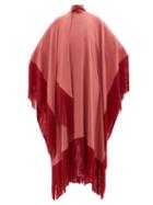 Taller Marmo - Mrs Ross High-neck Fringed Crepe Kaftan Dress - Womens - Light Pink
