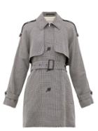 Matchesfashion.com Golden Goose - Serenity Short Houndstooth Trench Coat - Womens - Grey