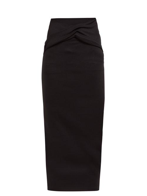 Matchesfashion.com Haider Ackermann - Mankora Twist Front Midi Pencil Skirt - Womens - Black