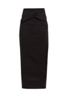 Matchesfashion.com Haider Ackermann - Mankora Twist Front Midi Pencil Skirt - Womens - Black