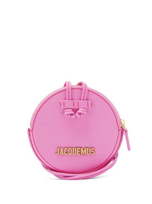Matchesfashion.com Jacquemus - Le Pitchou Grained Leather Necklace Bag - Womens - Pink