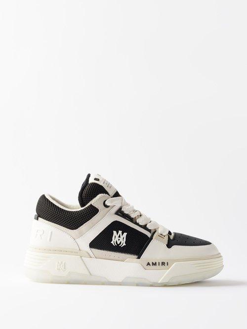 Amiri - Ma-1 Leather And Mesh Trainers - Mens - White Black