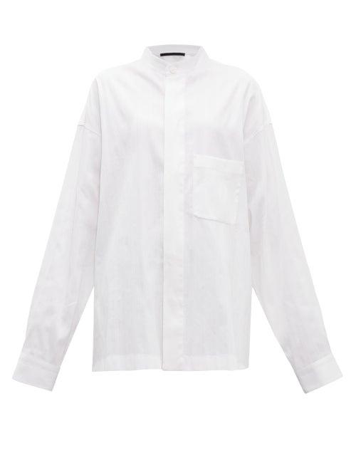 Matchesfashion.com Haider Ackermann - Oversized Striped Cotton Blend Shirt - Womens - White