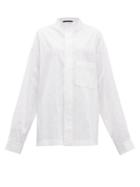 Matchesfashion.com Haider Ackermann - Oversized Striped Cotton Blend Shirt - Womens - White