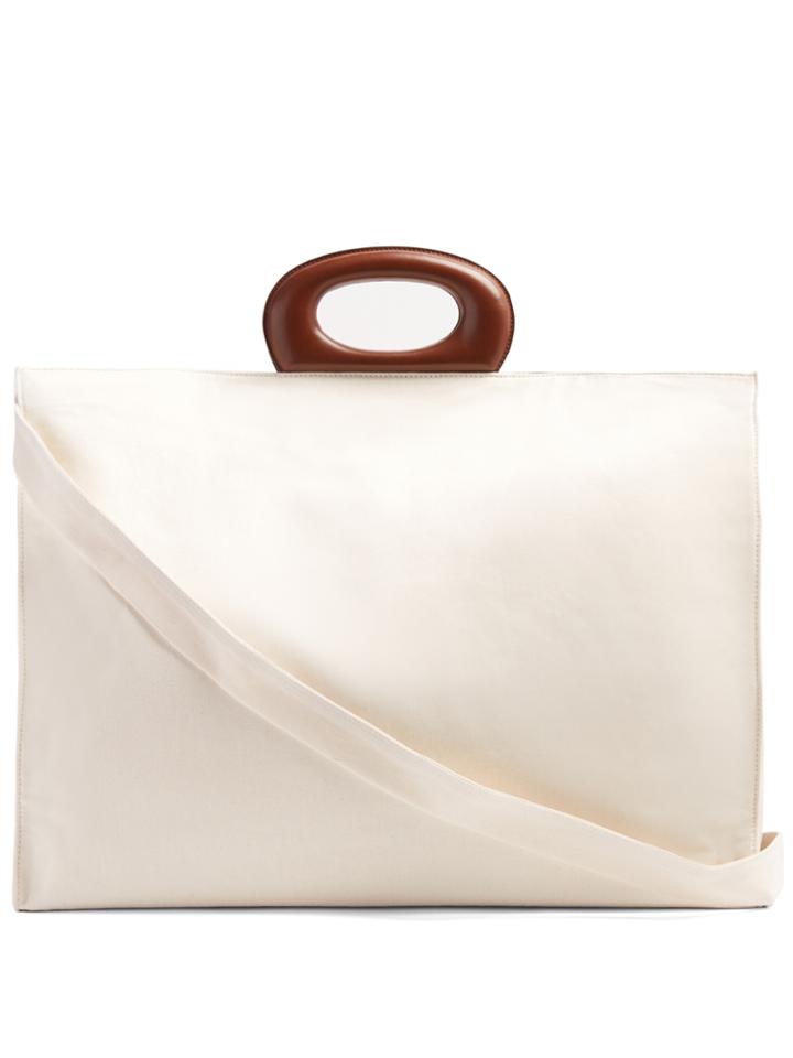 Lemaire Canvas And Leather-trim Tote