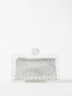 Aquazzura - Tequila Crystal-embellished Resin Clutch Bag - Womens - Silver