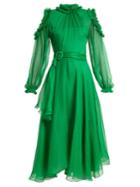 Maria Lucia Hohan Maira Ruffle-trimmed Silk-mousseline Dress